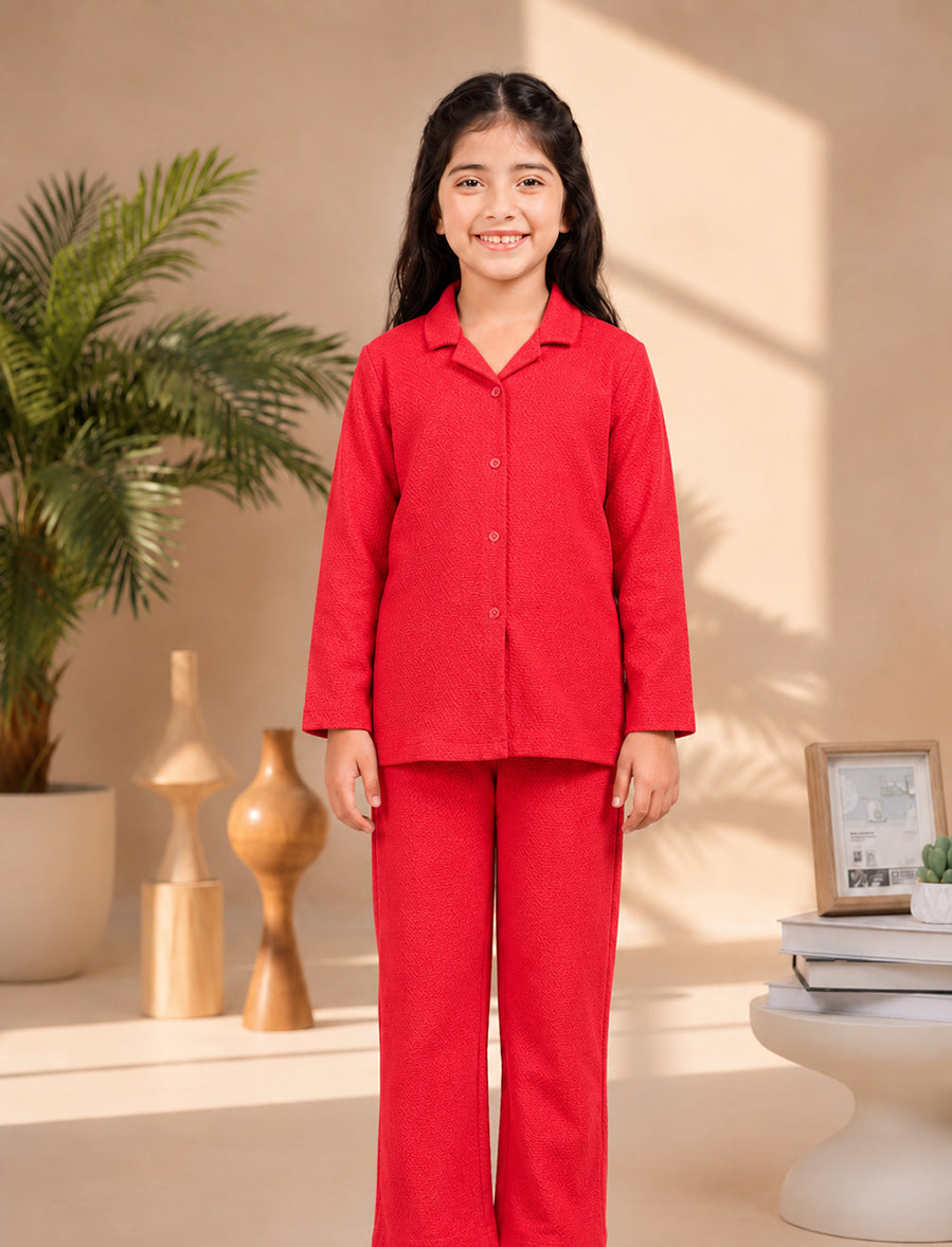 Girls Co-Ord Set Peach Resort