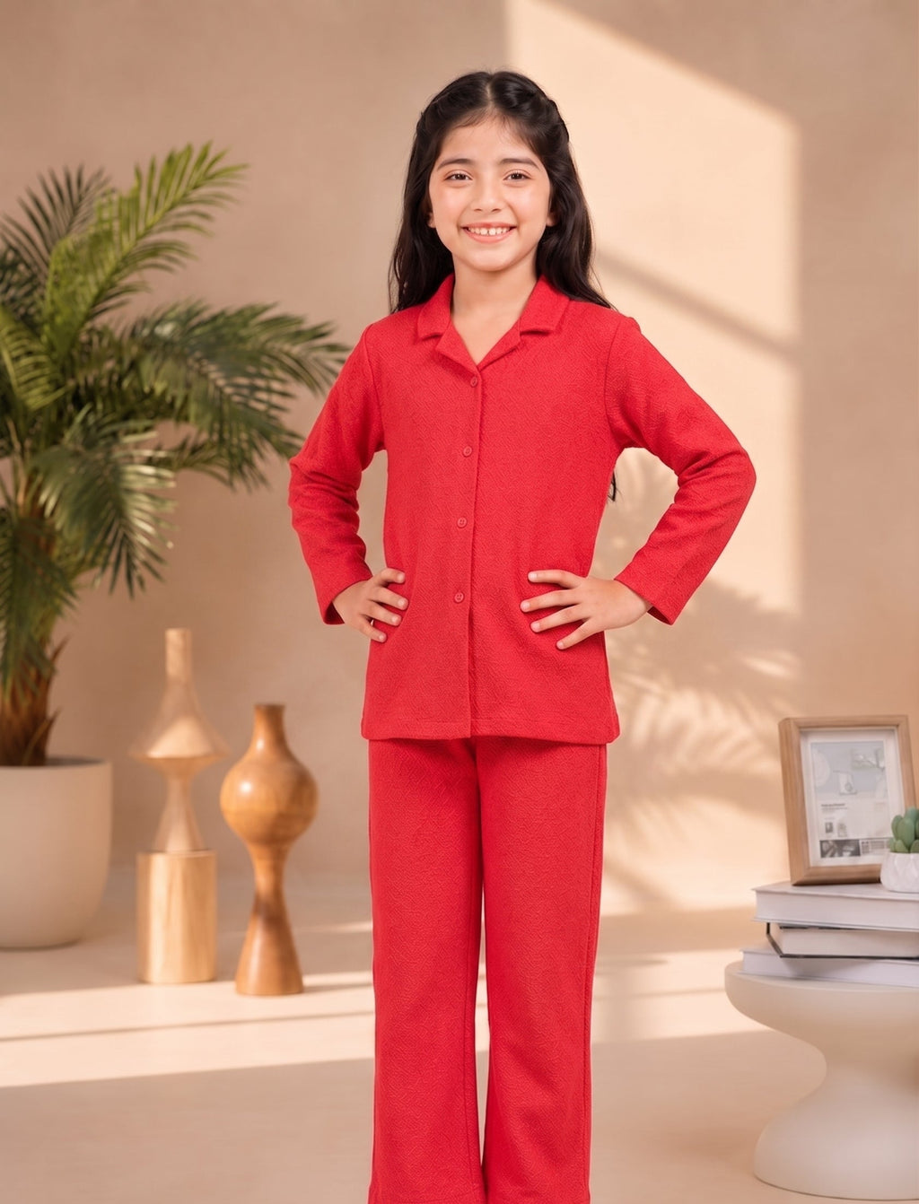 Girls Co-Ord Set Peach Resort