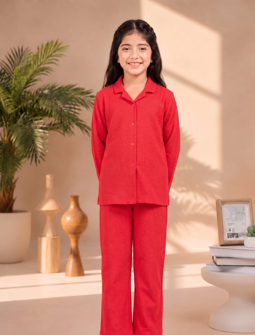Girls Co-Ord Set Peach Resort